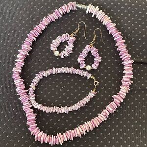 Elegant Purple Shell Jewelry Set